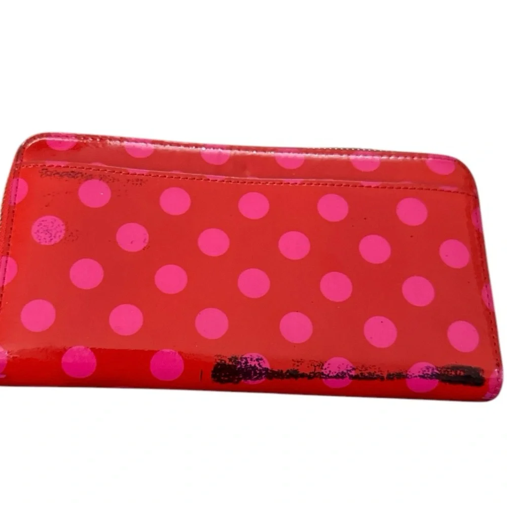 Kate Spade Polka Dot Zip Around Wallet Red & Pink